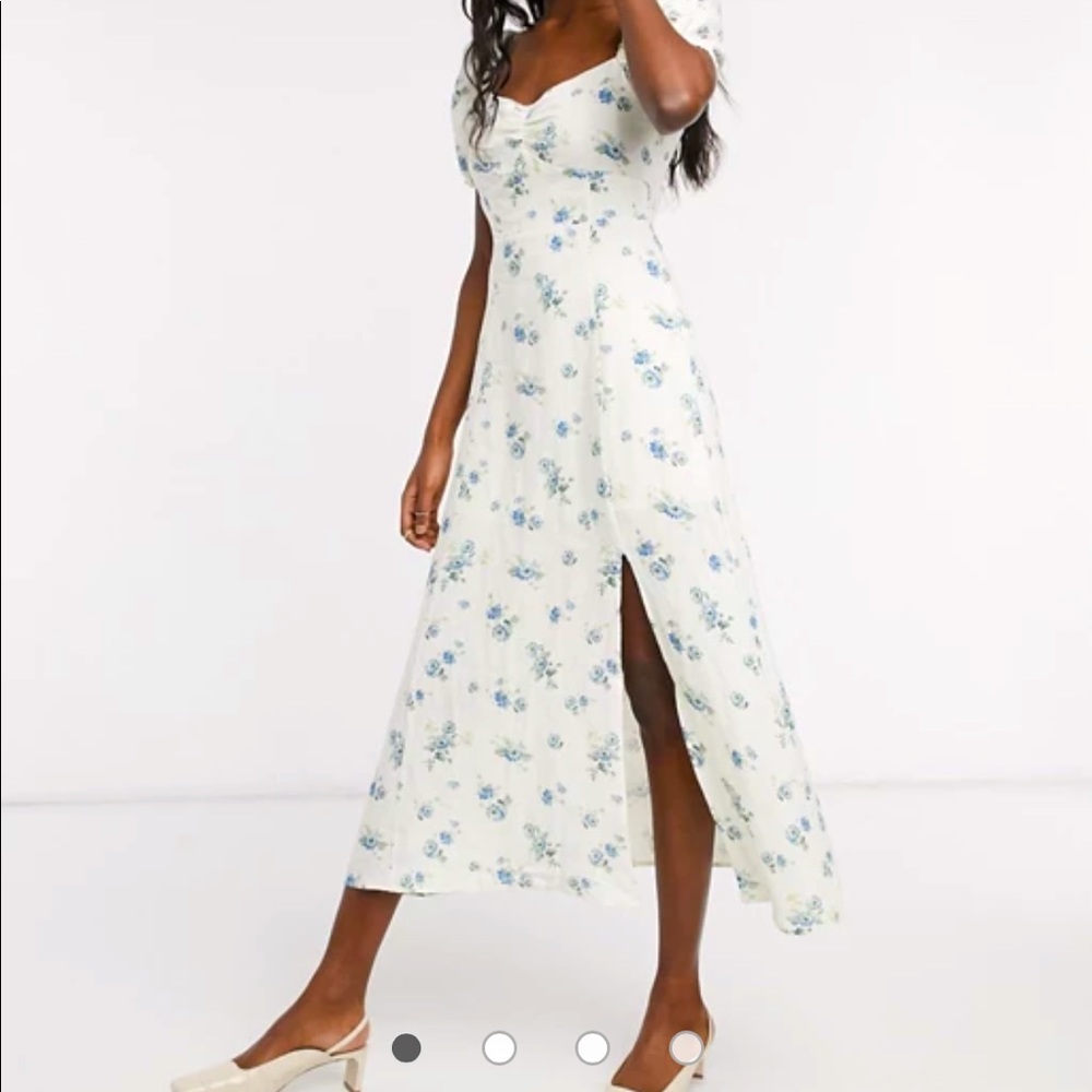 & Other Stories floral smocked midi dress